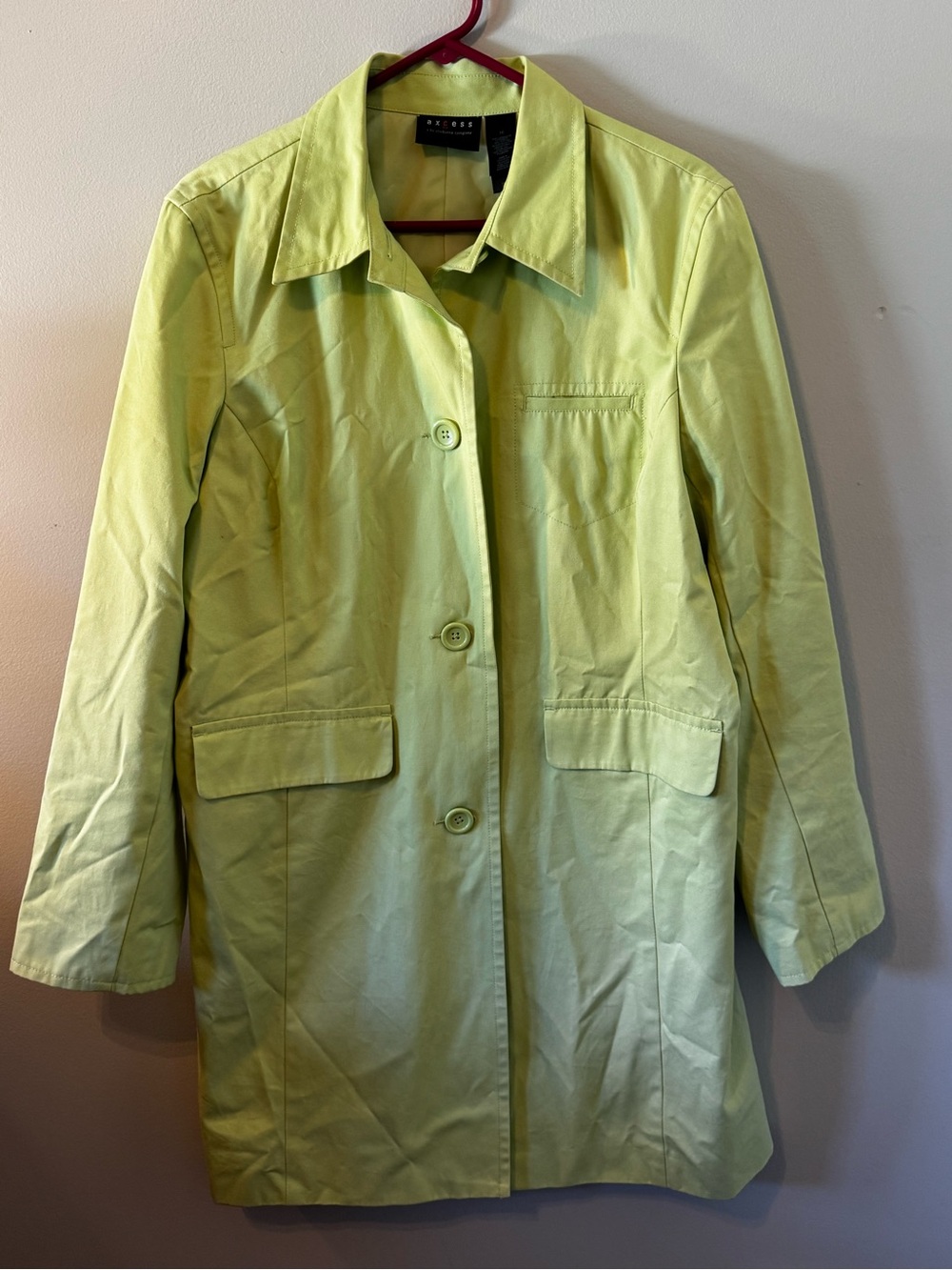 Ted Baker Lime Green Single-Breasted Trench Coat